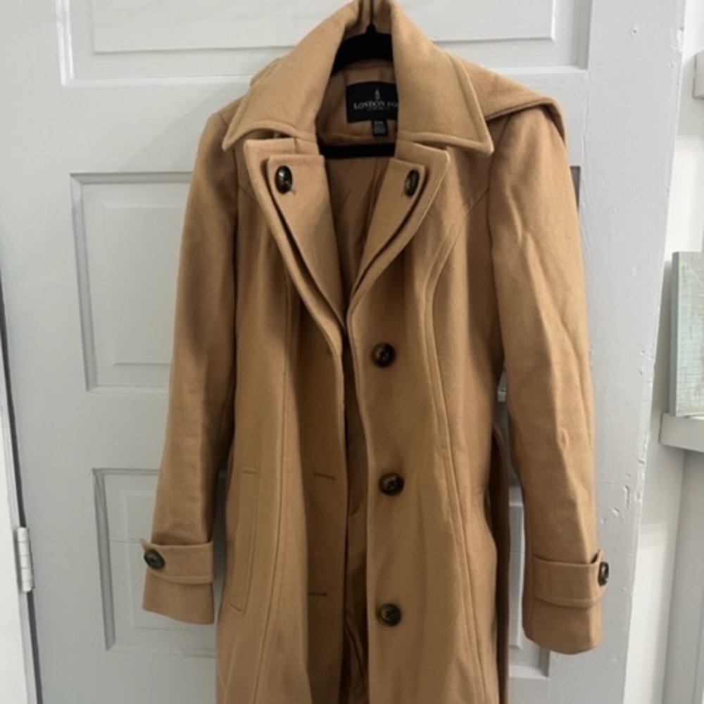 Women's TOWER by London Fog Hooded Belted Wool Blend Coat XXS